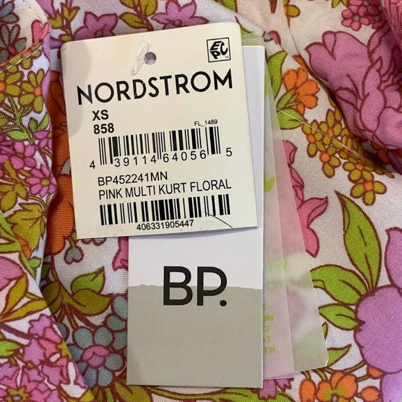 BP Be Proud By Retro Flower Print Gender Inclusive Dress Pink Floral SZ XS NWT - Picture 7 of 13